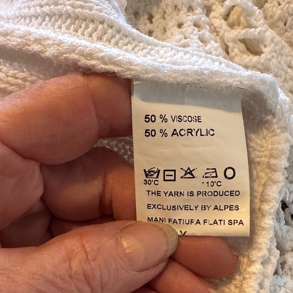 Soft White Crochet Fringe Cardigan Shrug Victorian Edwardian Cottage - Picture 10 of 11